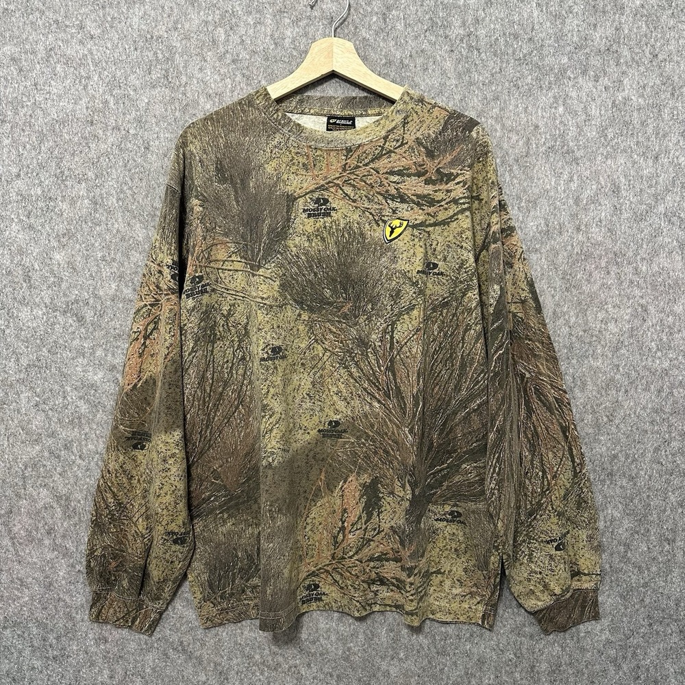 ScentBlocker Mossy Oak‎ Camo Long Sleeve Shirt Men's Large Hunting Tee